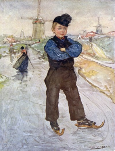 Un niño campesino de Veere en patines de Nico Jungman